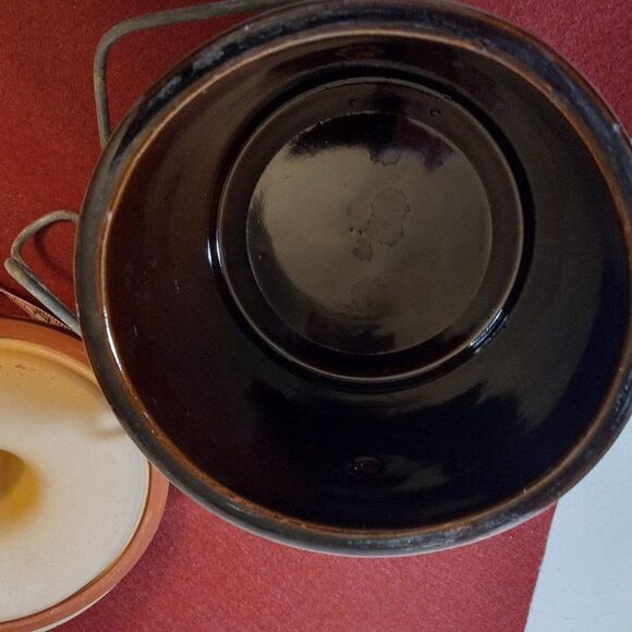 Vintage Medium Brown Crock with Lid Countrycore Grandmacore Butter/Cheese - Picture 10 of 10